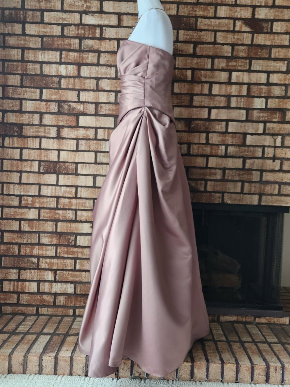 Ladies Obsessions Haute Couture Two Piece Brown Satin A-line Corset Dress Sz 10 - Picture 3 of 14